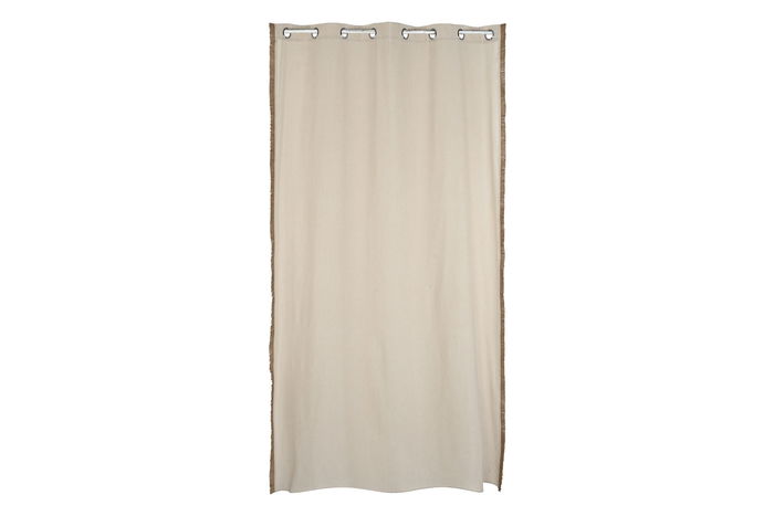 DKD Home Decor Cortina Natural 260 x 260 x 140 cm Algodón Yute Poliéster con Anillas