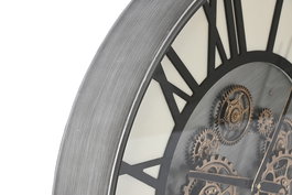 DKD Home Decor Reloj de Pared Loft Negro Metal Cristal 8 x 60 x 60 cm