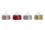 DKD Home Decor Set de 4 Velas LED con Purpurina en Colores Surtidos