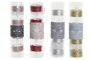 DKD Home Decor Set de 4 Velas LED con Purpurina en Colores Surtidos