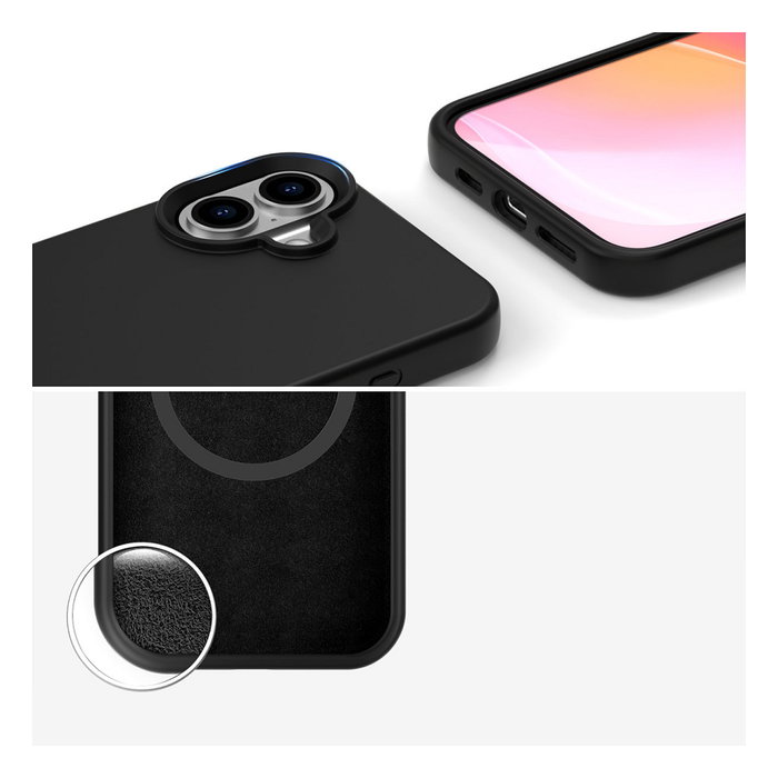 4smarts Funda de Silicona Negra para Apple iPhone 16 (6.1") Compatible con MagSafe, Referencia 541186 4smarts Funda de Silicona Negra para Apple iPhone 16 (6.1") Compatible con MagSafe, Referencia 541186