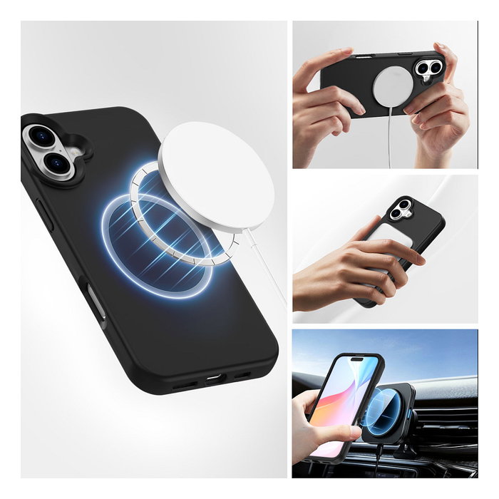 4smarts Funda de Silicona Negra para Apple iPhone 16 (6.1") Compatible con MagSafe, Referencia 541186 4smarts Funda de Silicona Negra para Apple iPhone 16 (6.1") Compatible con MagSafe, Referencia 541186