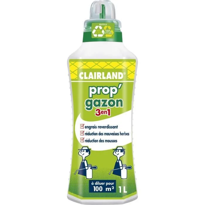 Clairland Prop'Gazon Fertilizante 3 en 1 concentrado para césped - 1 L