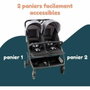 Bambisol DS209 Cochecito Doble Lado a Lado Negro Gris