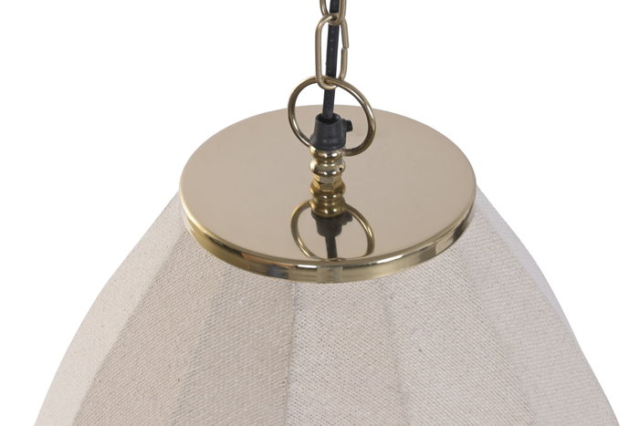 DKD Home Decor Lámpara de Techo Algodón y Hierro Natural 37x37x50 cm