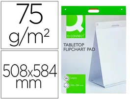 Q-Connect Bloc Congreso Liso Autoadhesivo 508x584 mm, 20 Hojas Papel Blanco 75 g/m², Certificado FSC