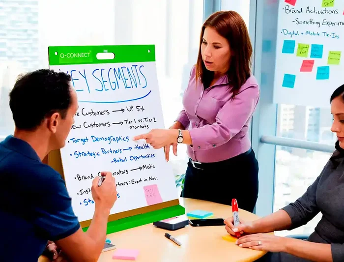 Q-Connect Bloc Congreso Liso Autoadhesivo 508x584 mm, 20 Hojas Papel Blanco 75 g/m², Certificado FSC