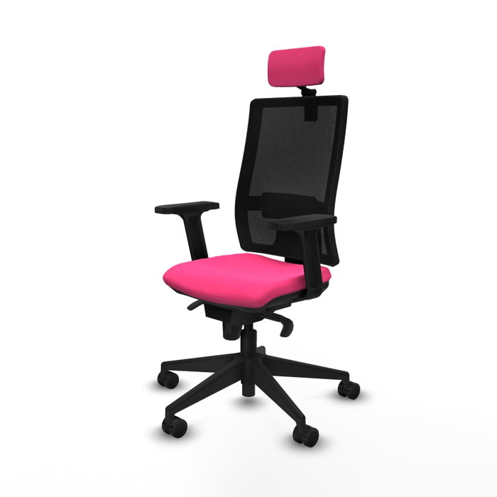 PIQUERAS Y CRESPO Silla de oficina Horna Rosa con mecanismo Sincro