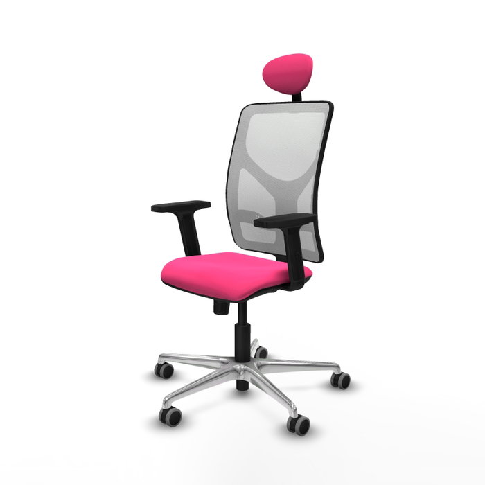 PIQUERAS Y CRESPO Silla de oficina Motilla Rosa y Blanco