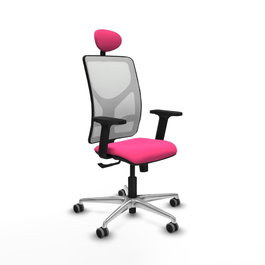 PIQUERAS Y CRESPO Silla de oficina Motilla Rosa y Blanco