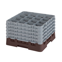 CAMBRO Cesta de lavado 16 compartimentos Castaño