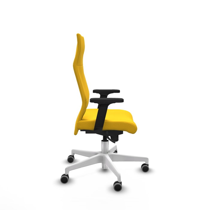 PIQUERAS Y CRESPO Sillón Albacete Amarillo con Mecanismo Sincro y Base Blanca