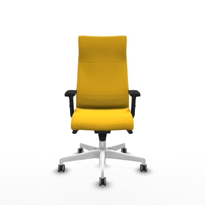 PIQUERAS Y CRESPO Sillón Albacete Amarillo con Mecanismo Sincro y Base Blanca