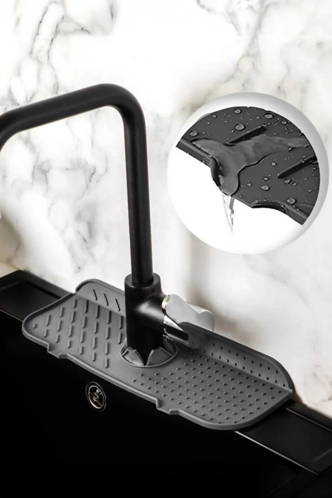 Hermia GE-154 Escurridor de Platos de Silicona Negro, 13.5 x 36 cm