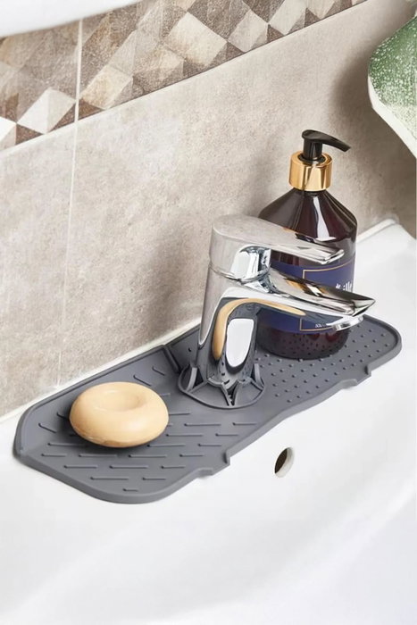Hermia GE-154 Escurridor de Platos de Silicona Negro, 13.5 x 36 cm