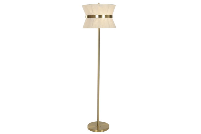 DKD Home Decor Lámpara de pie de metal y hilo dorado
