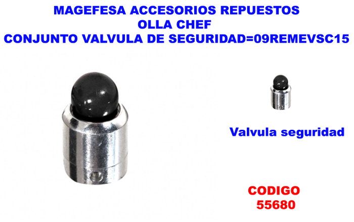 MAGEFESA Conjunto Válvula de Seguridad para Olla Chef 09REMEVSC15 MAGEFESA Conjunto Válvula de Seguridad para Olla Chef 09REMEVSC15