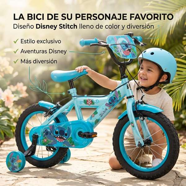 Toimsa Bicicleta Infantil Disney Stitch 14 Pulgadas Toimsa Bicicleta Infantil Disney Stitch 14 Pulgadas