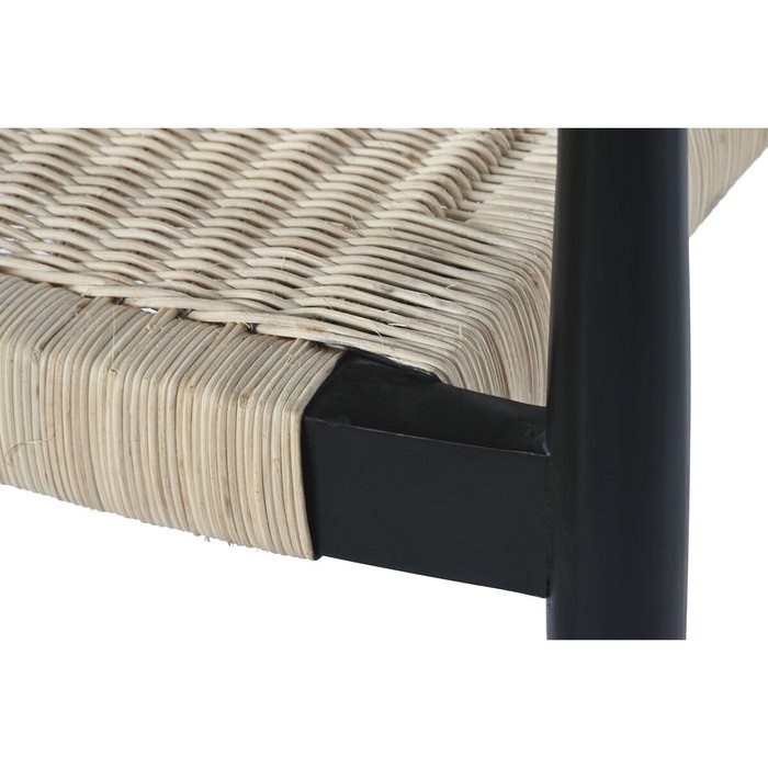 DKD Home Decor Silla de Teca y Ratán Negro DKD Home Decor Silla de Teca y Ratán Negro