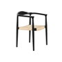DKD Home Decor Silla de Teca y Ratán Negro