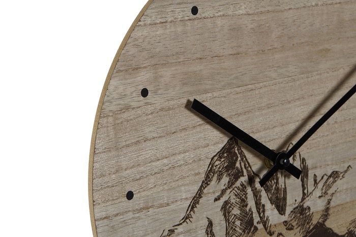 DKD Home Decor Reloj de Pared Estilo Alpino Negro Mdf 30 x 1.5 x 30 cm