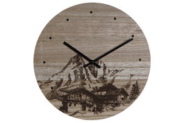 DKD Home Decor Reloj de Pared Estilo Alpino Negro Mdf 30 x 1.5 x 30 cm
