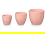 Ibergarden Set 3 Macetas Abombada 14 cm, 17 cm, 22 cm Rosa Mate