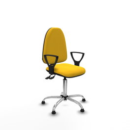 PIQUERAS Y CRESPO Silla de oficina Aýna Amarillo con Base Cromada