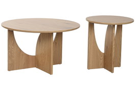 DKD Home Decor Mesa Centro Urban 75 x 45 x 75 cm Set de 2 Natural MDF