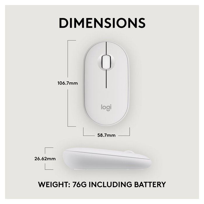 Logitech Pebble Mouse 2 M350s Blanco Logitech Pebble Mouse 2 M350s Blanco