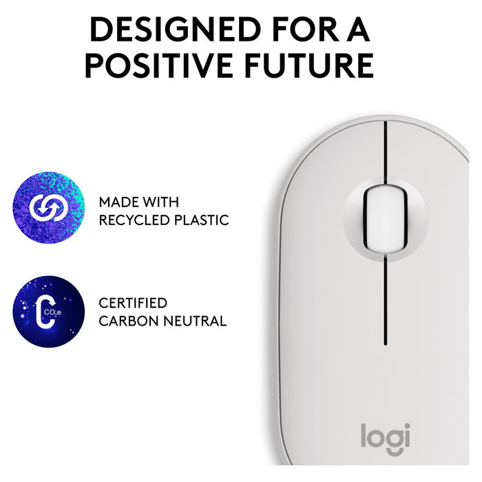 Logitech Pebble Mouse 2 M350s Blanco Logitech Pebble Mouse 2 M350s Blanco
