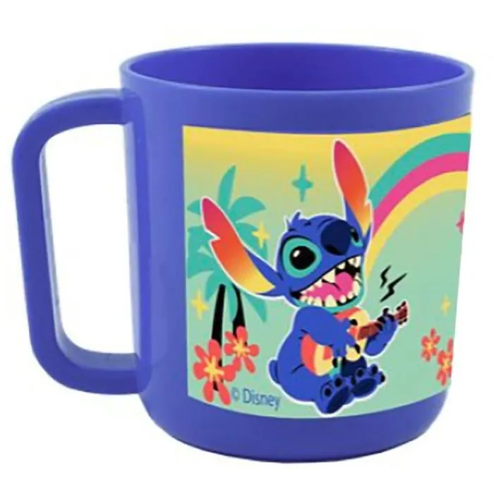 Fun House FUN3524550064758 Vajilla STITCH AND ANGEL con Vaso, Plato Ø22 cm y Ø16 cm, Cubiertos, Botella de Agua y Caja de Aperitivos