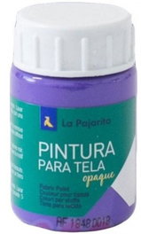 LA PAJARITA Pack de 6 botes de pintura para tela opaca Violeta 35 ml
