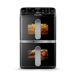 Philips Freidora de aire Serie 4000 Vertical Duo NA461/00 - 10 L - Doble depósito
