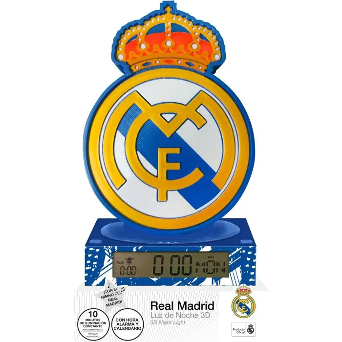 KIDS LICENSING Lámpara Despertador 3D Real Madrid