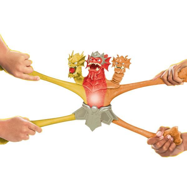 Bandai Figura Goo Jit Zu Lava Furyking - Figura de 3 cabezas con luces y sonido, King Hydra Lava Fury