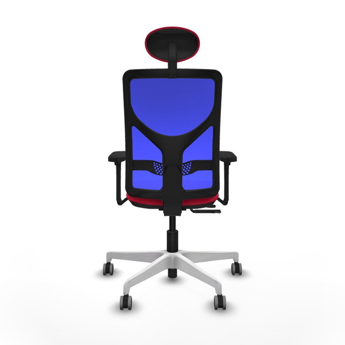 PIQUERAS Y CRESPO Silla de oficina Motilla con mecanismo Sincro/Traslack Rojo y Azul