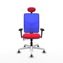 PIQUERAS Y CRESPO Silla de oficina Motilla con mecanismo Sincro/Traslack Rojo y Azul