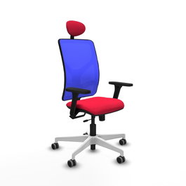 PIQUERAS Y CRESPO Silla de oficina Motilla con mecanismo Sincro/Traslack Rojo y Azul