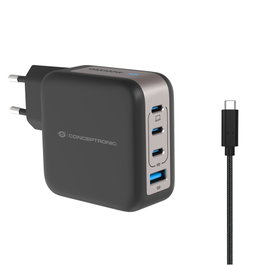 Conceptronic Cargador de Pared ALTHEA18B 100W 4 Puertos (3x USB-C, 1x USB-A) GaN