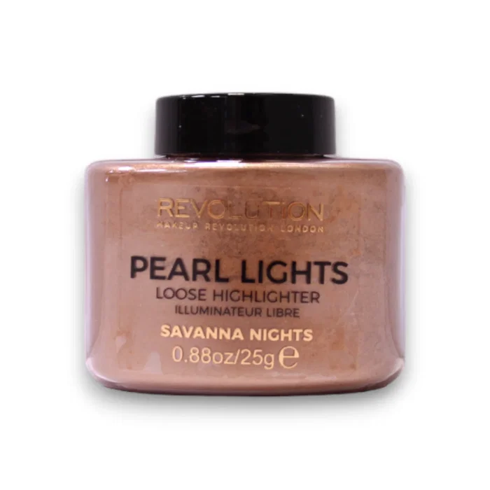 Makeup Revolution Pearl Lights Polvo iluminador suelto Noches de Savannah 25 g Makeup Revolution Pearl Lights Polvo iluminador suelto Noches de Savannah 25 g