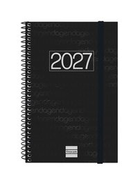 Finocam Agenda Anual 2027 Catalán con Espiral y Tapa de Polipropileno Negro