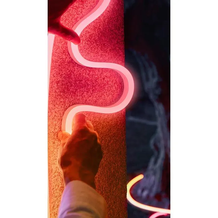 Philips Hue Tira LED Neón para Exteriores 5m 1100 lm, PHI8721103088734, Iluminación Ajustable y Duradera