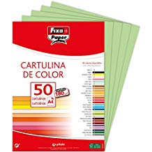 FIXO Paquete de 50 cartulinas A4 180g verde manzana