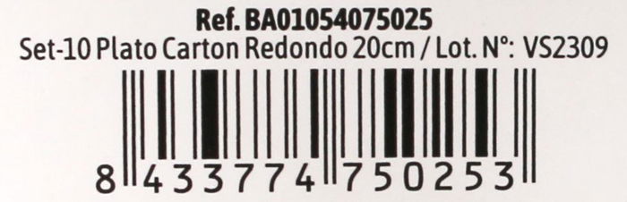 Algon Set 10 Platos Cartón Redondos Ecológicos 20 cm (36 Unidades)