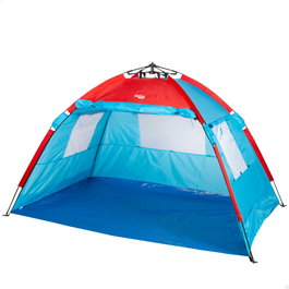 Paravientos y carpa de playa para 4 personas con suelo, puerta y ventanas