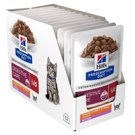 Hill's Pd Feline I-D Kitten Pollo - Comida Húmeda Veterinaria para Gatitos Sensibles - 12 Latas de 85 g