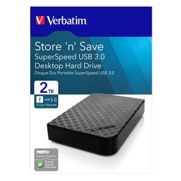 Verbatim Store 'n' Save 2TB HDD 3,5 pulg USB 3.0 Negro