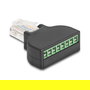 DeLOCK 90654 RJ45 a Bloque Terminal de 8 Pines, Cat.5e, Negro, para Cable 16/28 AWG, -40 a 70 grados C
