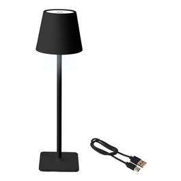 Lumineo Lámpara de Mesa LED Recargable para Exterior e Interior 27 cm Negro Metal Batería 3600 mAh